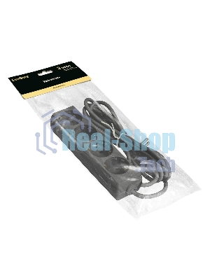 Удлинитель ExeGate ECE-4-3B (EX285813RUS), черный, 3 м, Евровилка с заземлением, 4 евророзетки с заземлением, 2200 Вт