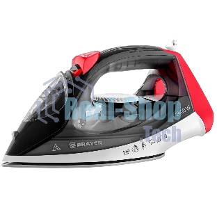 Утюг BRAYER BR4011 черный/белый/красный, 2400 Вт, 20 г /мин, 140 г/мин, 330 мл