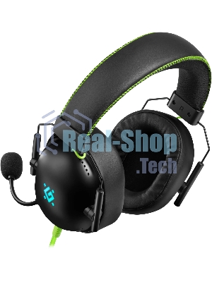 Гарнитура Defender Toxic чёрный, проводная, USB / mini jack 3.5 мм, подсветка