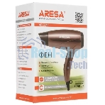 Фен ARESA AR-3214 коричневый/черный, 1250 Вт, компактный