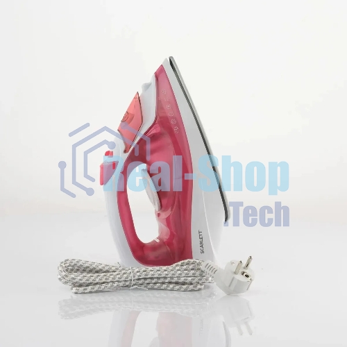 Утюг Scarlett SC-SI30K56 розовый, 2400; Световой индикатор работы: Да; Регулируемый пар до г/мин: 35; Паровой удар до г/мин: 140; Резервуар для воды, мл: 280; Функция разбрызгивания воды: Да; Терморегулятор: Да; Вертикальное отпаривание: Да; Регулировка степени отпаривания: Да; Покрытие подошвы: Керамическая подошва KeramoPro; Самоочистка: Да; Система защиты от накипи ANTI-CALC: Да; Функция автоотключения AUTO-SHUT OFF: Да; Размер утюга Ш*В*Г, мм: 289*120*140; Шарнирное крепление шнура: Да; Длина электрошнура, м: 1.8; Цвет шнура: В цвет корпуса;