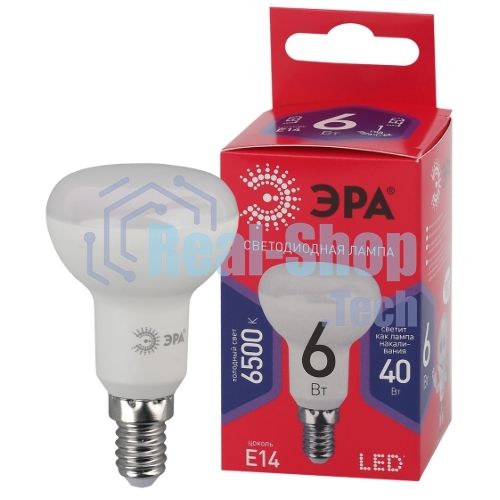 Лампа светодиодная ЭРА RED LINE LED R50-6W-865-E14 R Е14/Е14 6Вт рефлектор холодный дневной свет
