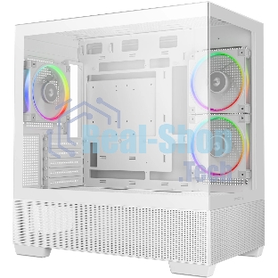 Компьютерный корпус Deepcool CG380 3F WH без БП, боковое окно (панорама), 3x120мм ARGB PWM вентилятора, белый, mATX