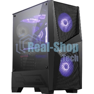 Компьютерный корпус MSI MAG FORGE 100M/mid-tower, ATX, tempered glass side panel/2x RGb 120мм & 1x 120мм fans inc./MAG FORGE 100M
