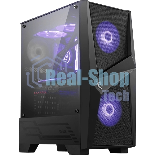 Компьютерный корпус MSI MAG FORGE 100M/mid-tower, ATX, tempered glass side panel/2x RGb 120мм & 1x 120мм fans inc./MAG FORGE 100M