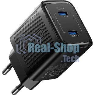 Сетевое зарядное устройство Vention на 2 порт USB С+C GaN 45W Черный