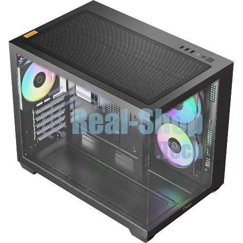 Корпус Ocypus Gamma C54 BK ARGB, Mini-Tower, чёрный, 3 x 120 мм