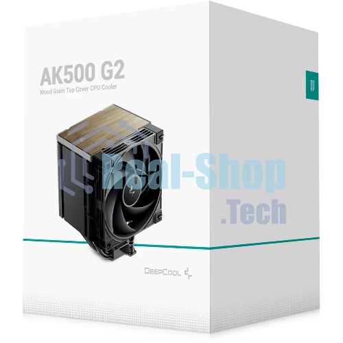 Кулер для процессора DEEPCOOL AK500 G2 LGA1851/1700/1200/115X/AM5/AM4 (9шт/кор, TDP 240W, PWM, Fan 120мм, 5 тепл. трубок, Copper Base, Wood-grain top cover, черный) RET (R-AK500G2-BKNNMN-GJD)