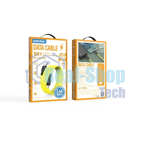 Кабель Smartbuy (iK-12-S21by) S21 MicroUSB желтый, 2.4 А, сил., 1 м