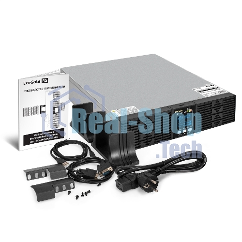 Источник бесперебойного питания On-line ExeGate PowerExpert ULS-3000.LCD.AVR.6C13.USB.RS232.SNMP.BC.2U 3000VA/3000W, On-Line, PF=1, LCD, 6*C13, RS232, USB, SNMP-slot, встроенные батареи 12V 7.2Ah - 6шт, батарейный коннектор, подключение до 4 внешних батарейных блоков 72В, Rackmount 2U/Tower, металлический корпус, черный