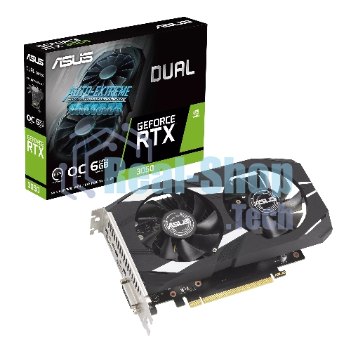 Видеокарта Asus DUAL-RTX 3050-O6G NVIDIA GeForce RTX 3050 6Gb 96bit GDDR6 PCI-E 4.0 1507/14000 DVIx1 HDMIx1 DPx1 HDCP Ret