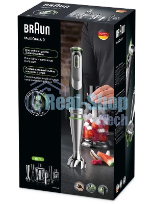 Блендер погружной Braun Multiquick 9 MQ9147X черный, 1200 Вт, плавная регулировка, турбо
