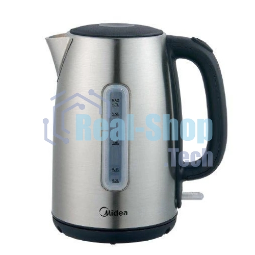 Чайник электрический Midea MK-8028 1.7 л, 2200 Вт, серебристый (корпус: нержавеющая сталь)
