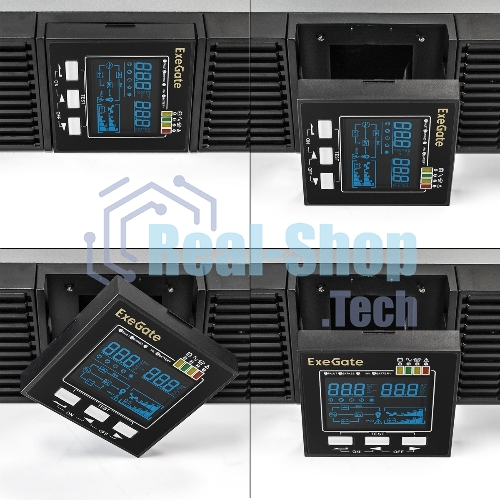 Источник бесперебойного питания On-line ExeGate PowerExpert ULS-3000.LCD.AVR.6C13.USB.RS232.SNMP.BC.2U 3000VA/3000W, On-Line, PF=1, LCD, 6*C13, RS232, USB, SNMP-slot, встроенные батареи 12V 7.2Ah - 6шт, батарейный коннектор, подключение до 4 внешних батарейных блоков 72В, Rackmount 2U/Tower, металлический корпус, черный