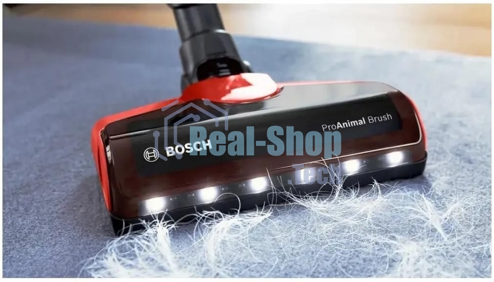 Пылесос вертикальный Bosch BCS711PET черный/красный, питание от аккумулятора, 18 Вт, уборка сухая, пылесборник контейнер 0.3 л