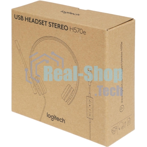 Гарнитура Logitech USB Headset H570e Stereo чёрный, проводная, USB