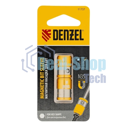 Магнитная насадка для бит Denzel 11737, для шестигранных бит, 2 шт