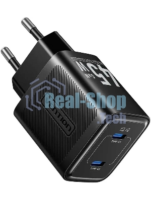 Сетевое зарядное устройство Vention на 2 порт USB С+C GaN 45W Черный