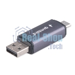 Кард-ридер Gembird FD2-MSD-6/серый/TF/Micro-SD/Micro-SDHC/Micro-SDXC/SD/USB Type-C/USB (OTG)/алюминий