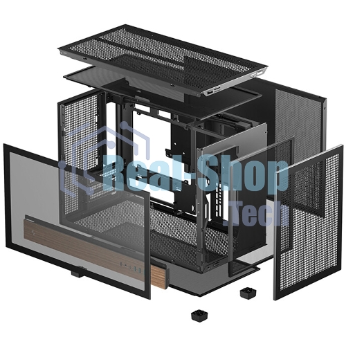 Корпус DeepCool CH260 Wood, Micro-Tower, чёрный