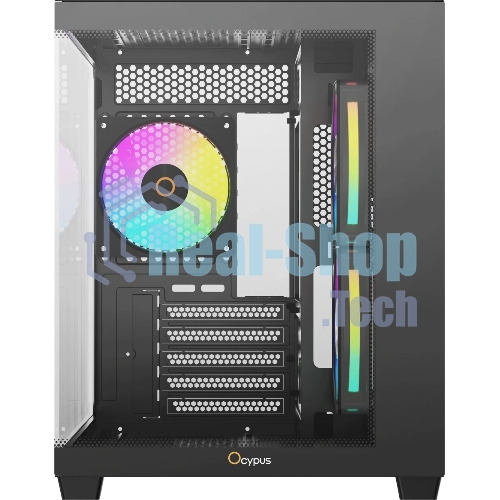 Корпус Ocypus Gamma C54 BK ARGB, Mini-Tower, чёрный, 3 x 120 мм