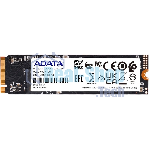 Накопитель SSD ADATA LEGEND 900, 1Tb, PCIe 4.0 x4, M.2 2280, NVMe, R/W 7000/4700, с радиатором
