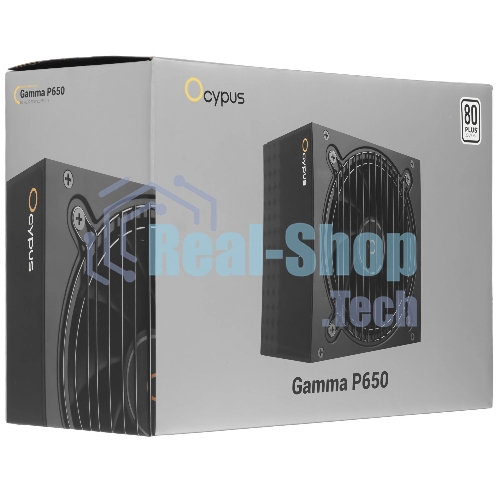 Блок питания 650W Ocypus Gaммa P650 BK (ATX, 80 PLUS, APFC, 20+4 pin, 120мм fan, PCI-E 6+2Px4, 6xSATA) (Gaммa-P650-W1HDBK024X-EU)