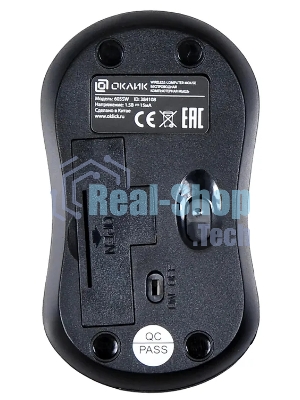 Мышь беспроводная Oklick 605SW черный, 1200 dpi, радиоканал, USB, кнопки - 3
