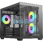 Корпус Ocypus Gamma C54 BK ARGB, Mini-Tower, чёрный, 3 x 120 мм