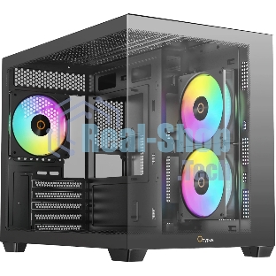 Корпус Ocypus Gamma C54 BK ARGB, Mini-Tower, чёрный, 3 x 120 мм