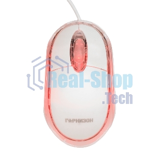 Мышь проводная Гарнизон GM-100W белый, 1000 dpi, USB, кнопки - 3