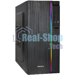 Компьютерный корпус Minitower ExeGate mEVO-9302-RGb-700W-12 (mATX, БП 700NPX с вент. 12см, 2хUSB+1хUSB 3.0, HD аудио, черный с RGb подсветкой)