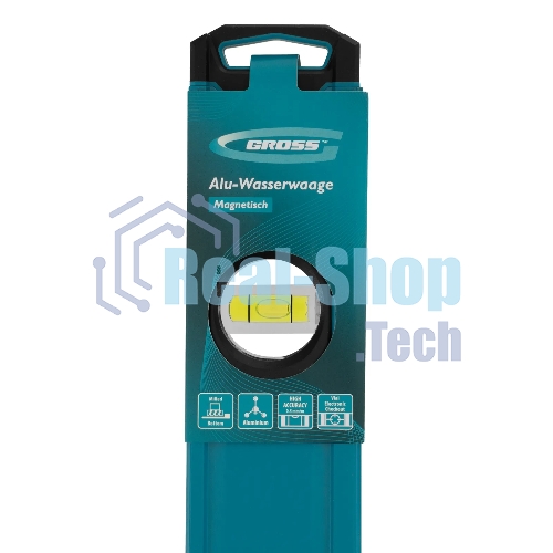 Уровень Gross 33655 алюминиевый, магнит., фрезерованный, 3 глазка, 0,5 мм/м, 1500 мм