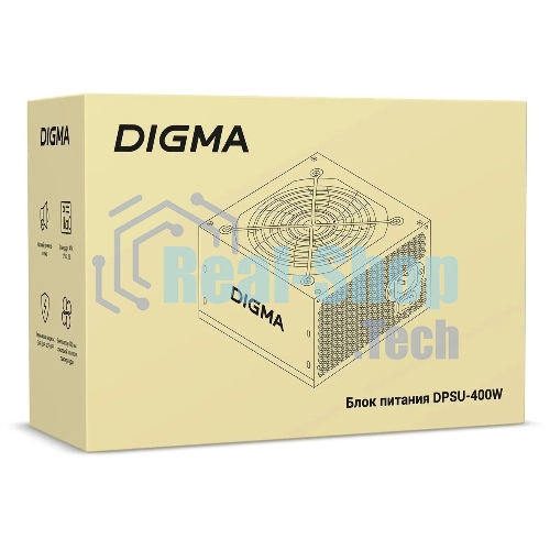 Блок питания Digma DPSU-400W, 400Вт, 120мм, черный