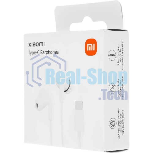 Проводные наушники Xiaomi Type-C Earphones белый, внутриканальные, USB Type-C