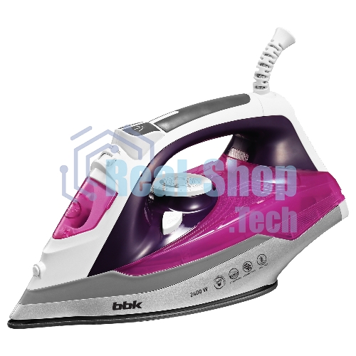 Утюг BBK ISE-2409 фиолетовый, 2400 Вт, 40 г/мин, 140 г/мин, 360 мл