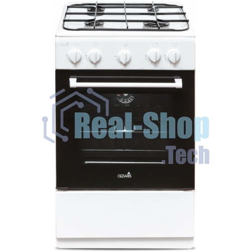 Плита газовая Cezaris ПГ 2150-00 белый, конфорок 4 шт, духовка 43 л, 51 см x 85 см x 55 см