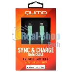 Кабель QUMO, MFI С94, Type-C на MFI Apple 8 pin, силиконовый, 1м, 2,22A, 9V, 20W, PD (зеленый)