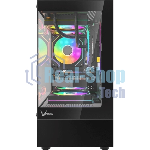 Компьютерный корпус MiniTower AeroCool/Formula Crystal Z1CM PLUS AR black (mATX, без БП, USB Type-A+USB Type-C) (Crystal Z1CM Plus Black AR)