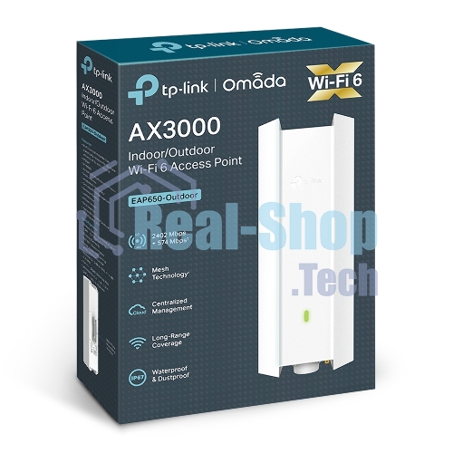 Двухдиапазонная точка доступа TP-Link EAP650-Outdoor AX3000 Wi-Fi 6 для помещения/улицы PROJ