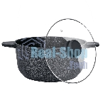 Кастрюля Maunfeld GRETA MF24GRTT01CR из литого алюминия со стеклянной крышкой, 24 см, 4 л