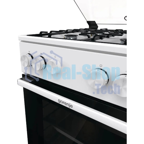 Плита газовая Gorenje GG5A10WH белый, конфорок 4 газовых, духовка 70 л, 50 см x 85 см x 59.4 см