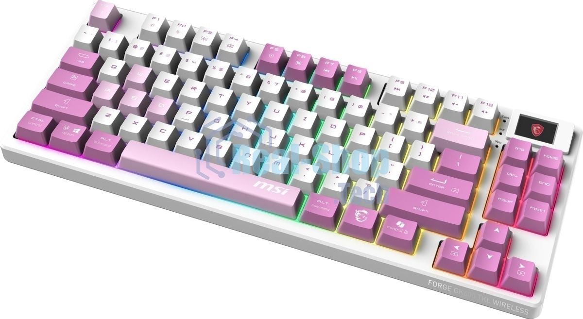Клавиатура MSI Forge GK600 гибридная, Bluetooth, радиоканал, белый