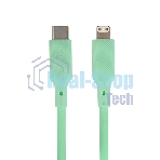 Кабель QUMO, MFI С94, Type-C на MFI Apple 8 pin, силиконовый, 1м, 2,22A, 9V, 20W, PD (зеленый)