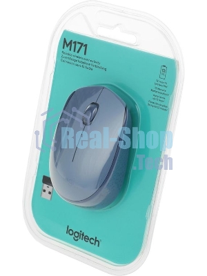 Мышь беспроводная Logitech M171 голубой, 1000 dpi, радиоканал, USB, кнопки - 3