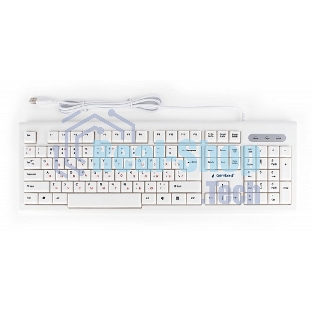Клавиатура проводная Gembird KB-8354U, USB, бежевый/белый