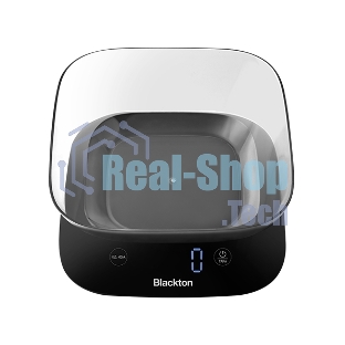 Весы кухонные Blackton Bt KS113 черный, тип управления: сенсорное, дисплей LED, количество высокочувствительных датчиков: 4, выбор единиц измерения: грамм, фунт, унция, миллилитр, интервал измерения: 1 г, максимальный вес: 10 кг, функция вычета веса тары, индикация перегрузки, индикатор замены батарейки, автоматическое и ручное отключение, автообнуление, материал корпусаластик, нескользящие ножки, источник питания: 3 х AAA, номинальное напряжение: 4.5 В