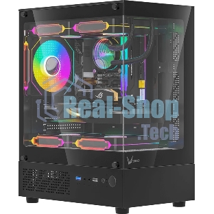 Компьютерный корпус MiniTower AeroCool/Formula Crystal Z1CM PLUS AR black (mATX, без БП, USB Type-A+USB Type-C) (Crystal Z1CM Plus Black AR)