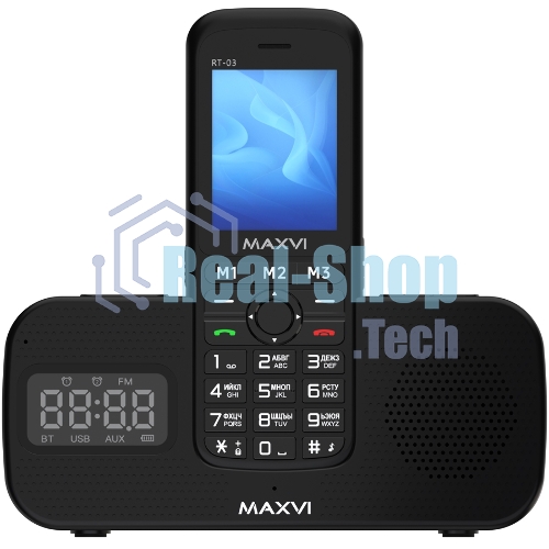 Мобильный телефон Maxvi RT-03 + док-станция, черный