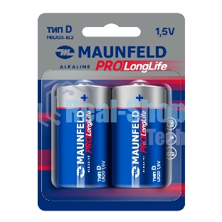 Батарейки Maunfeld PRO Long Life Alkaline D(LR20) MBLR20-BL2, блистер 2 шт., 1.5 В